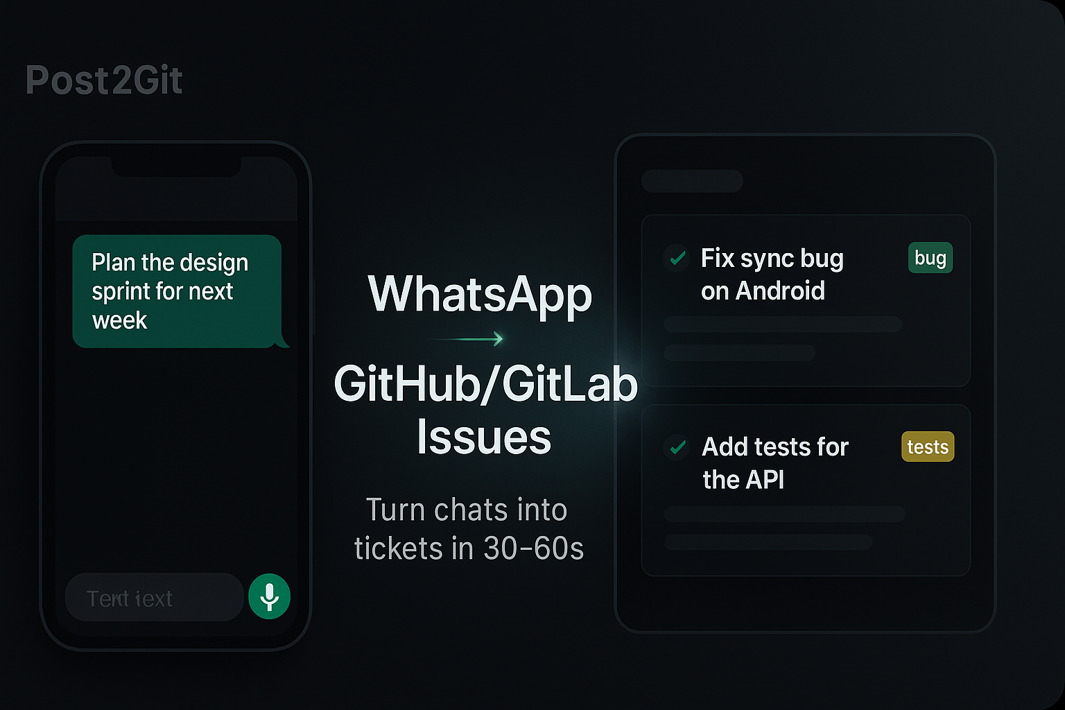 Post2Git — WhatsApp to GitHub & GitLab Issues